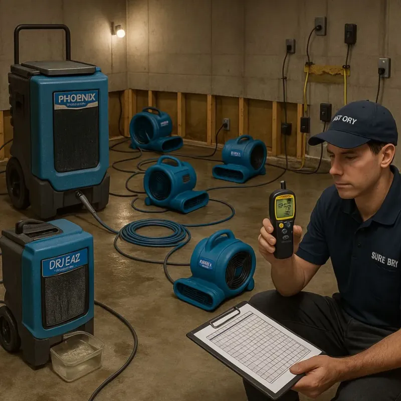 Structural Drying and Dehumidification process in Clayton, AL